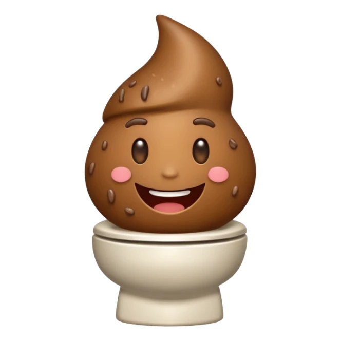Emoji qui fait caca dans les toilettes  sticker