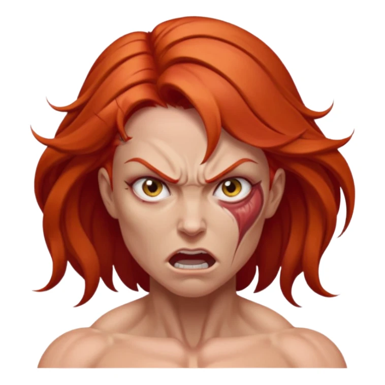 burning angry bodybuilder red haired woman sticker