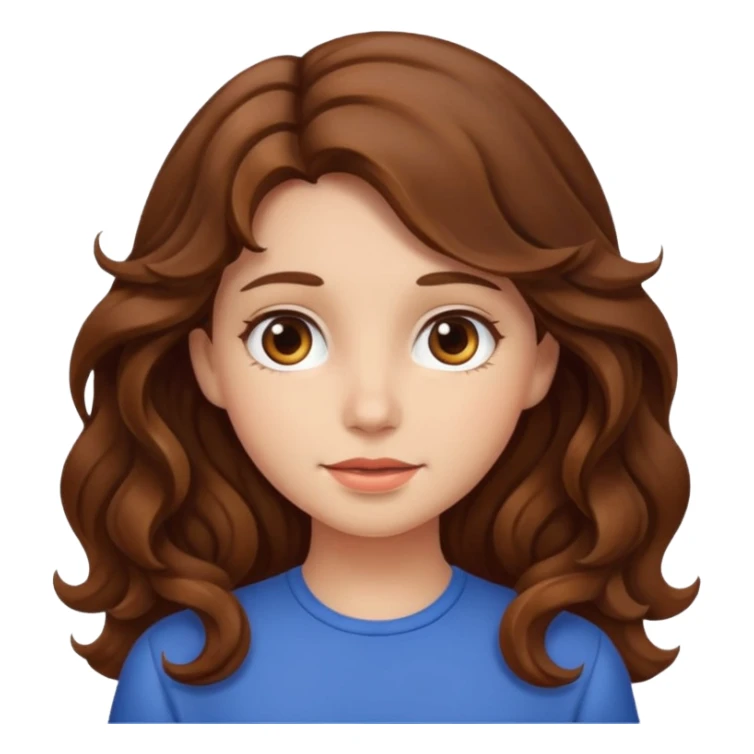 chica con cabello ondulado castaño sticker