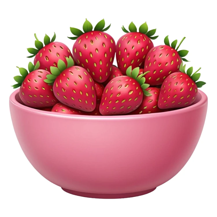 large fancy pastel pink bowl of strawberries sticker