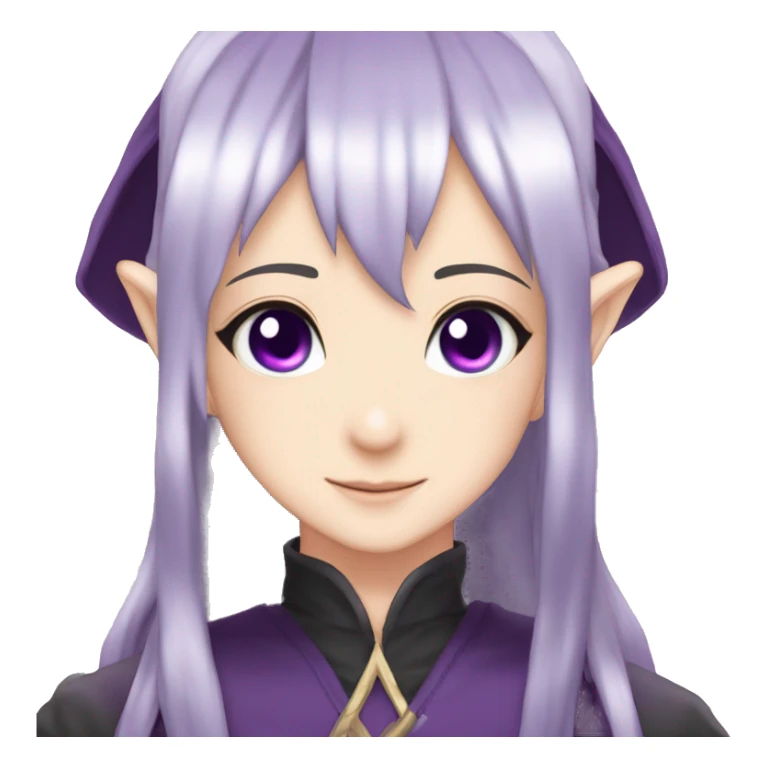 Gojo purple eyes Anime black_hair hair_between_eyes bangs Elf_ears_long sticker