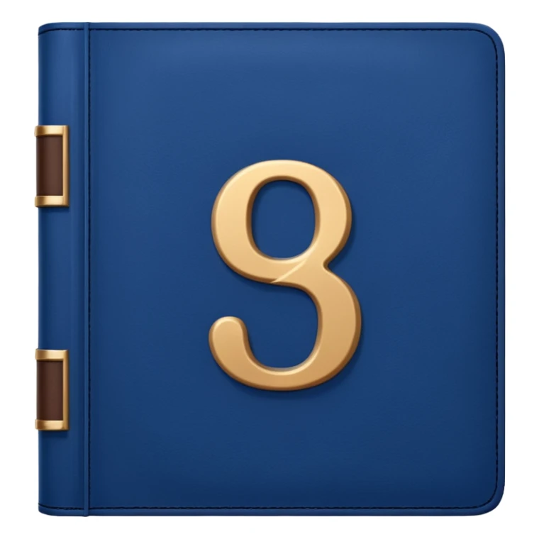 Dark blue book with a number "9" in the cover sticker