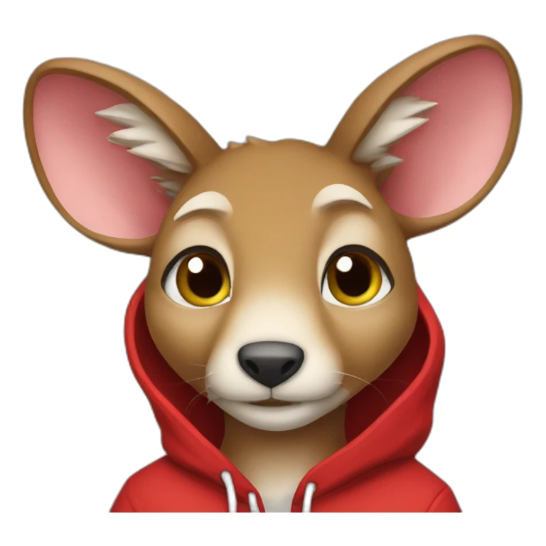 kangourou with red hoodies sticker