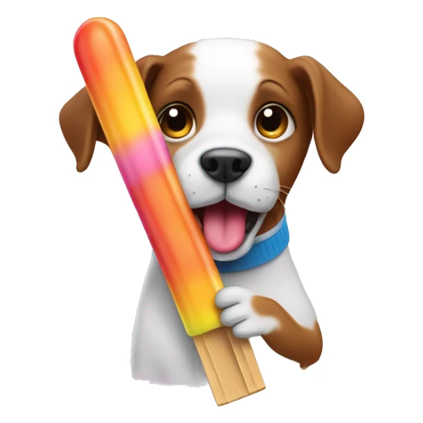 Dog eating ice lolly and skiing  sticker