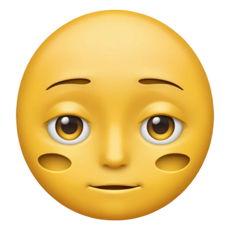 Generate me a blank face emoji with the upper eyelid half closed make it the original yellow emoji sticker