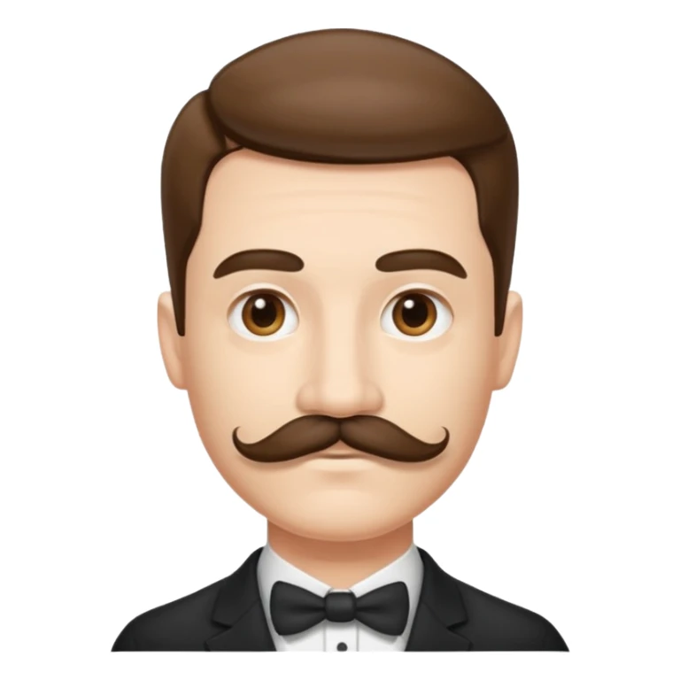 A person with a very square mustache and a side part  sticker