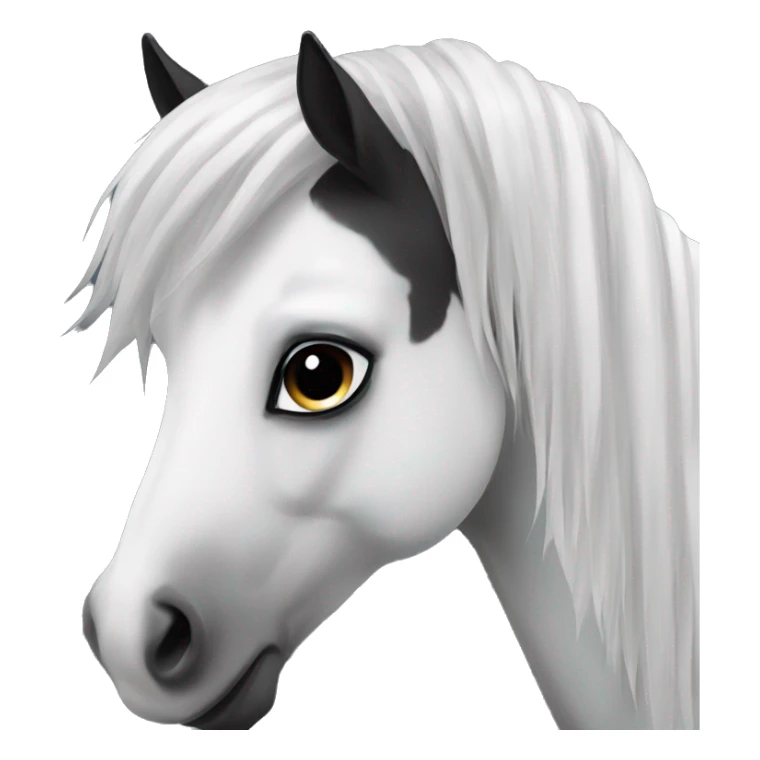 Black and white Horse with long forelock  sticker