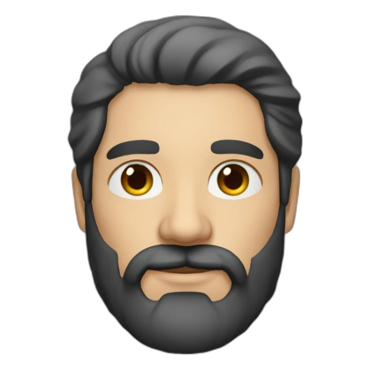 German man at 35 years with middle long black hair and beard sticker