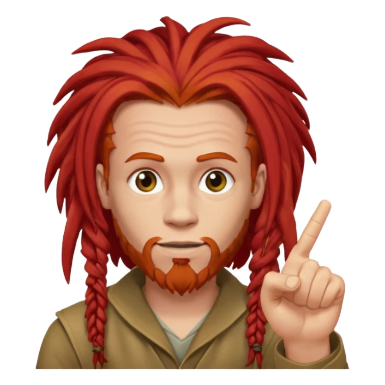 Red head male with dread with one finger up  sticker