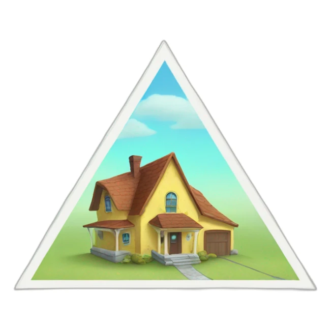 house of spongebob, but the house is a triangle sticker