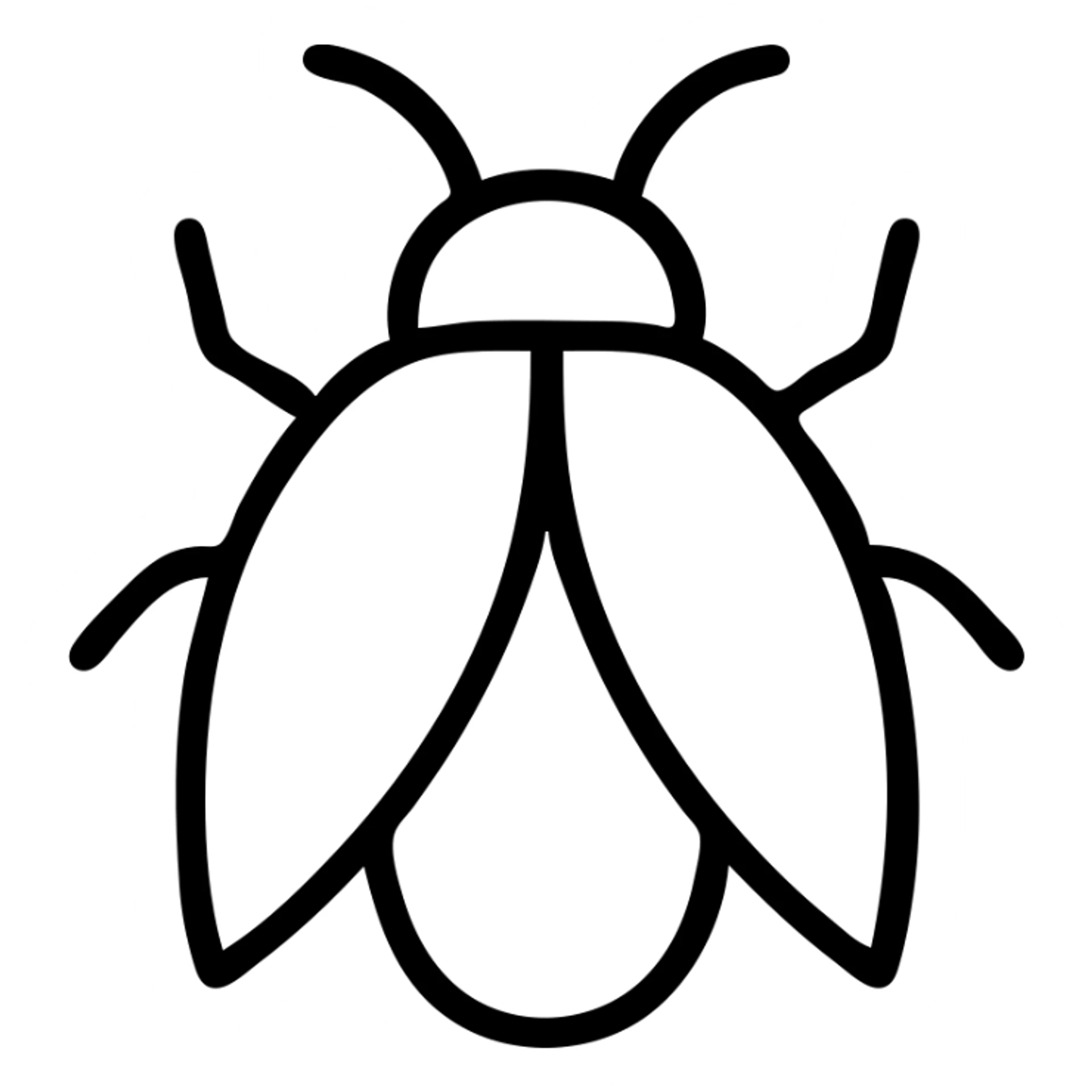 A bug with antenna and wings sticker