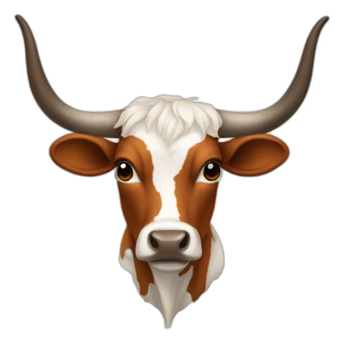 LONGHORN HEIFER WITH 6 FEET OF HORNS sticker