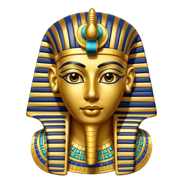 Tutankhamun mask, ancient Egyptian, emoji style sticker
