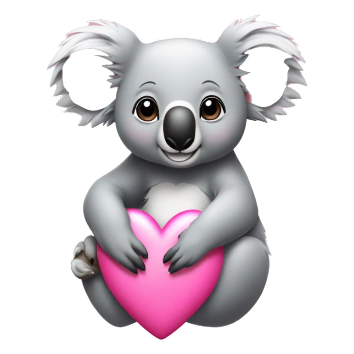 koala looking loving with pink hearts around it  sticker