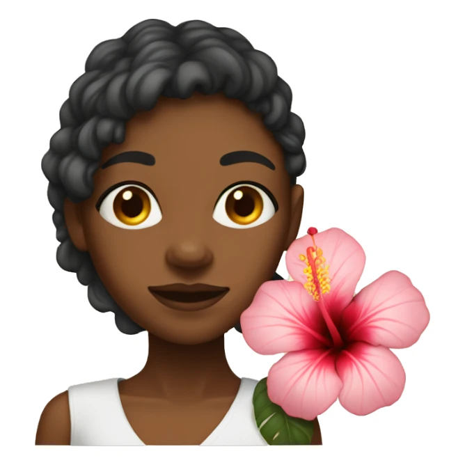 Island girl with hibiscus flower  sticker