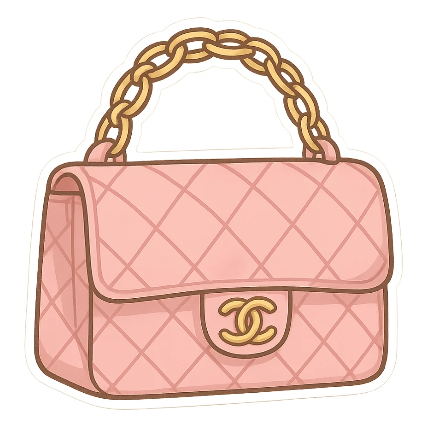Luxury Chanel handbag pink sticker