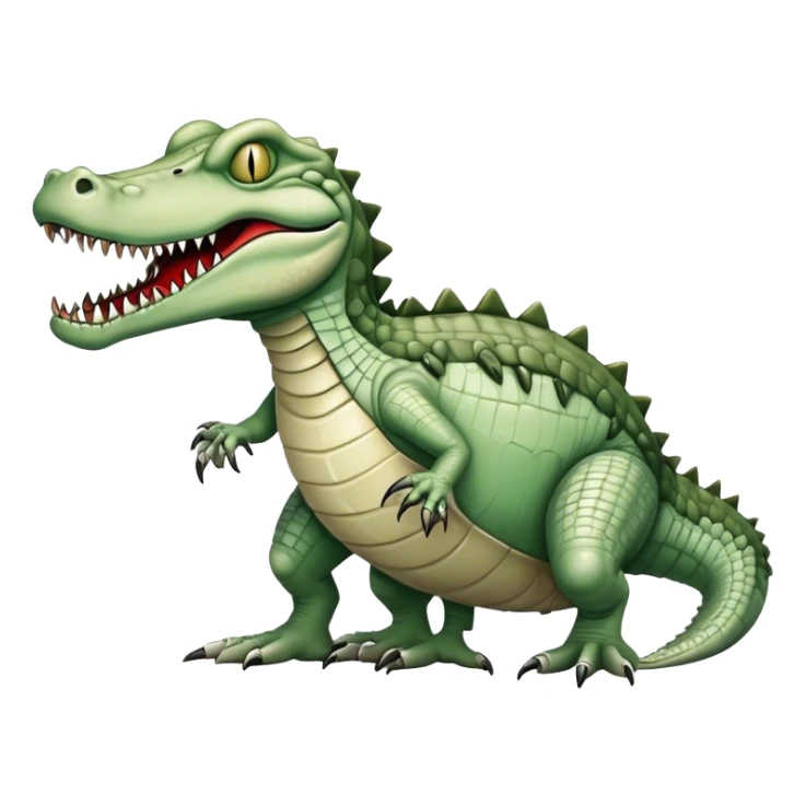 zombie monstrous pale skinned decaying greenish white alligator, vicious, dirty, undead, quadrapedal sticker