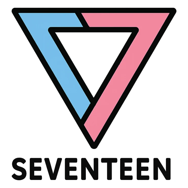 logo for boyband Seventeen in a modern, minimal style sticker