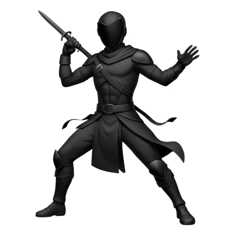 create a dnd style invisible_warrior_silhouette.png using 48x48 pixels size sticker