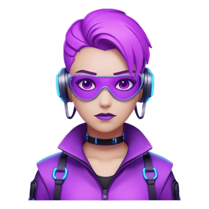 neutre gender neon cyberpunk light purple  sticker