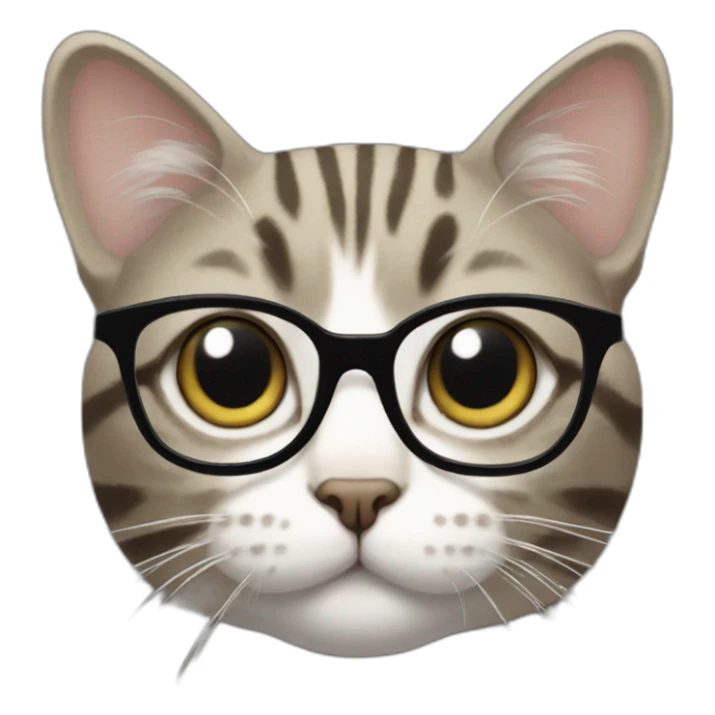Gravel striped cat with glasses sticker