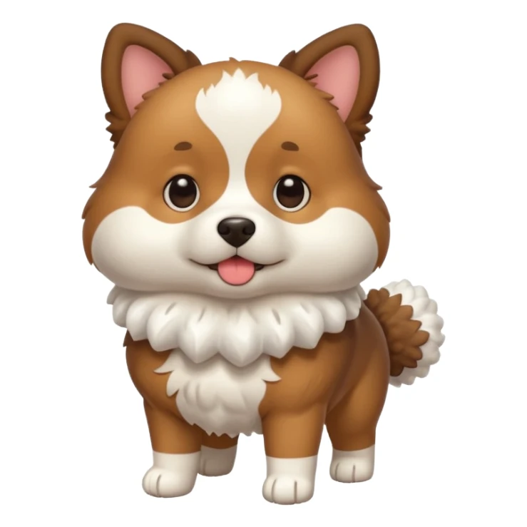 a full body of cute dog with puffer sticker