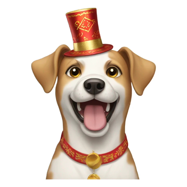 A dog celebrating new year sticker