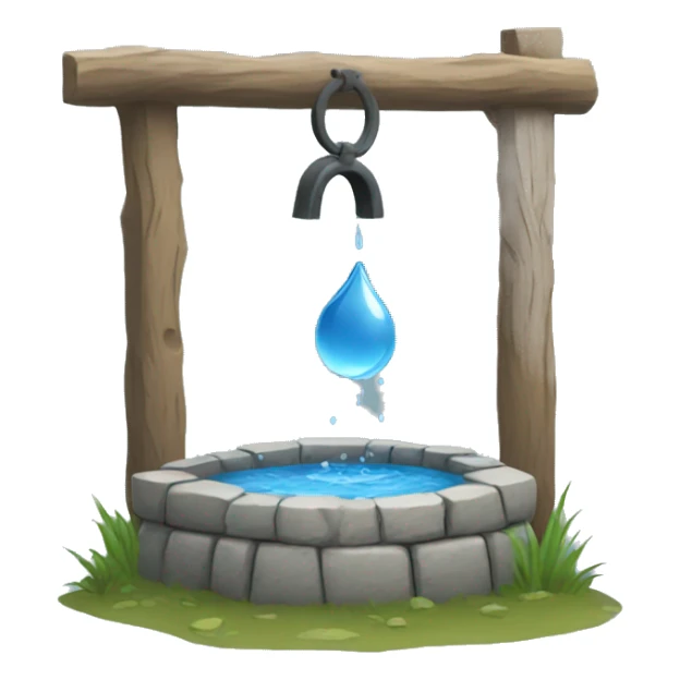 a water well made out of stone sticker