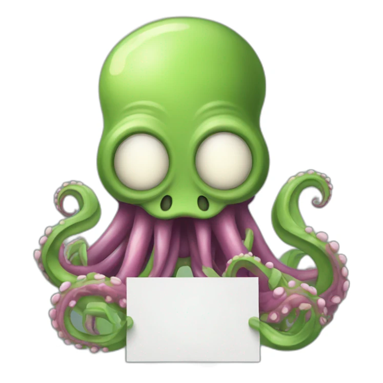 Cute kraken Holding a Sign in his tentacles sticker