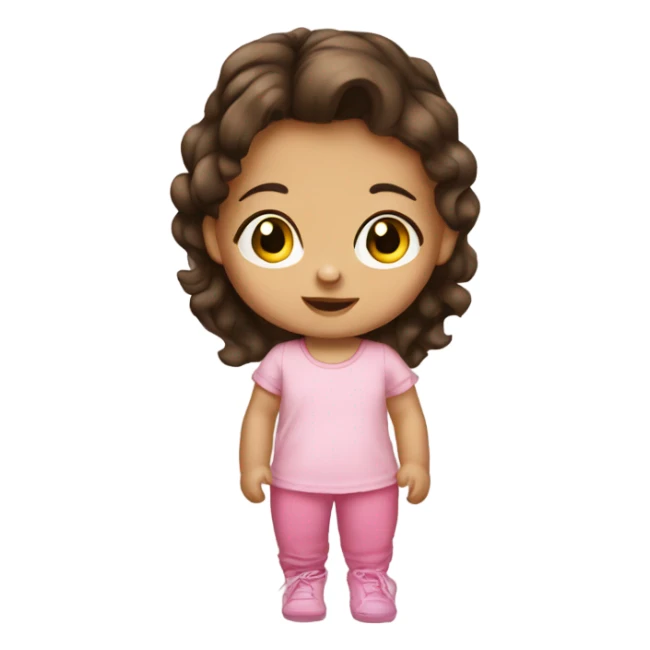 Little baby girl brunette  sticker