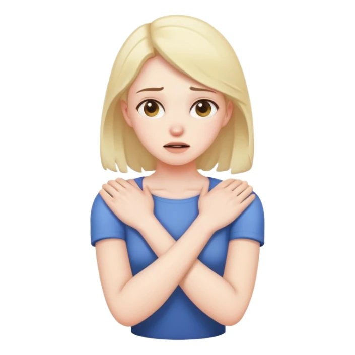 Arms crossed holding neck crashing out girl sticker