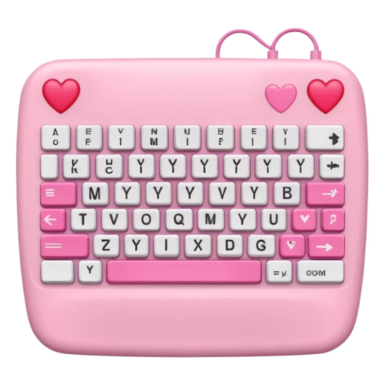 mix light pink dark pink and white girly keyboard sticker