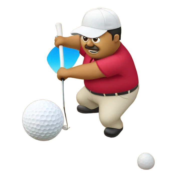 Fat Mexican playing golf out of a sand trap sticker