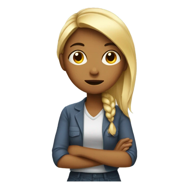 Girl just finish her work feeling tired sticker