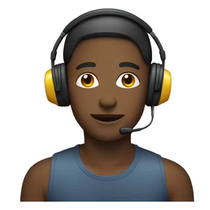 person with headphones on sticker