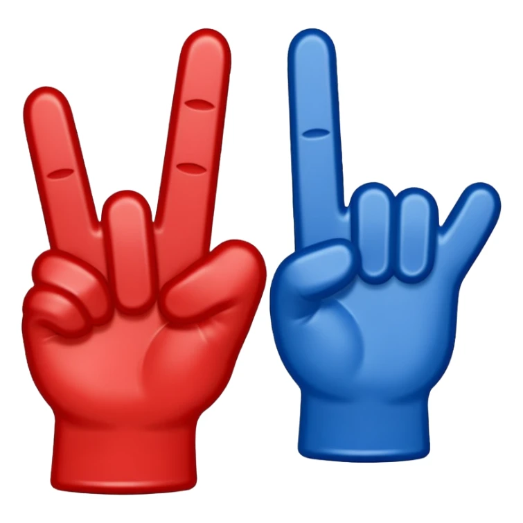 foam 1 finger blue (#00A3E0) and red (#F9423A) sticker
