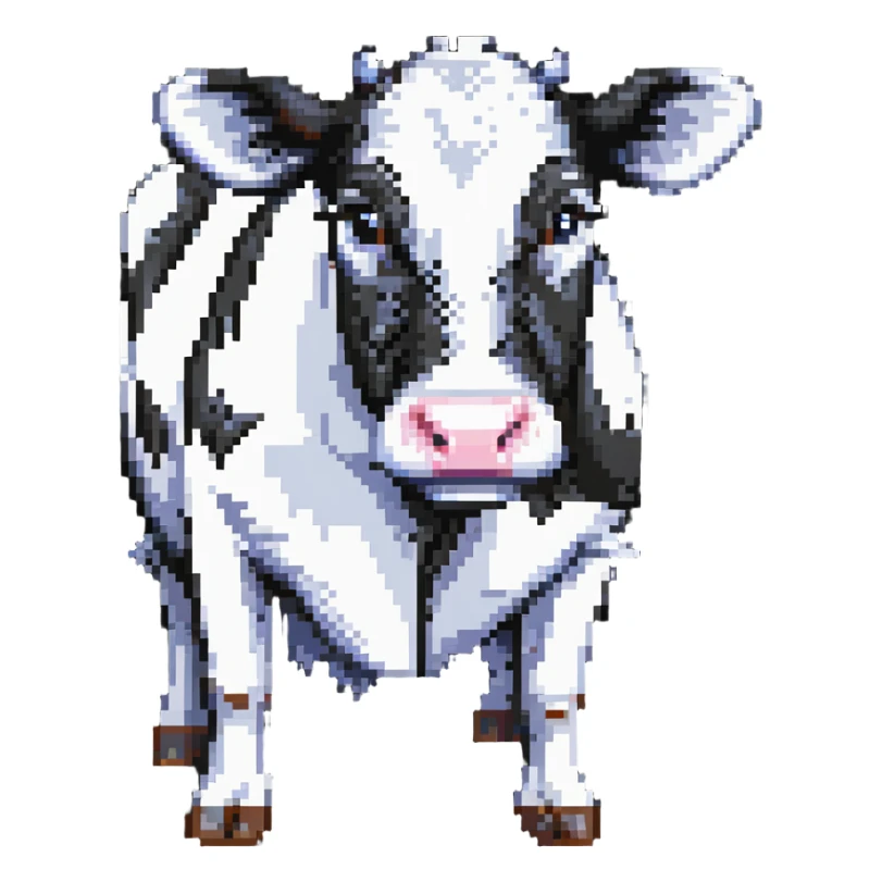 dairy cow with black and white spots sticker