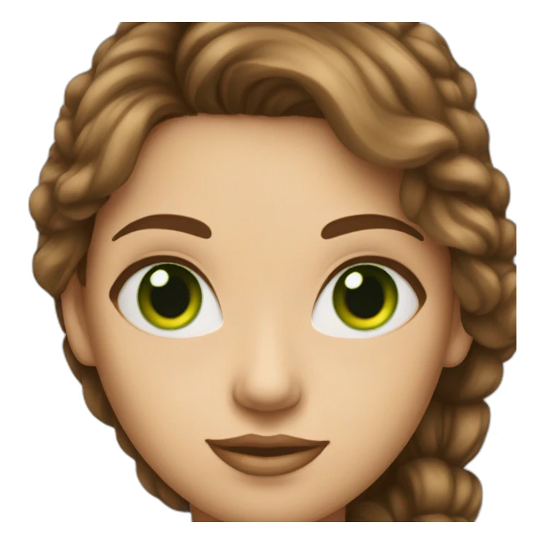 a brown-haired light-skinned woman with green eyes draws a picture sticker