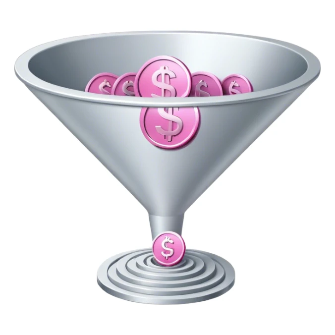 pink money in the sales funnel sticker