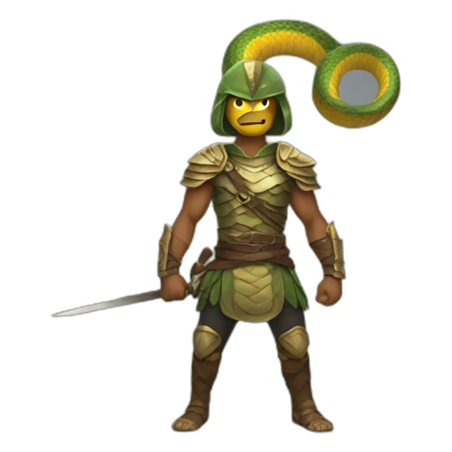 Emoji snake warrior sticker