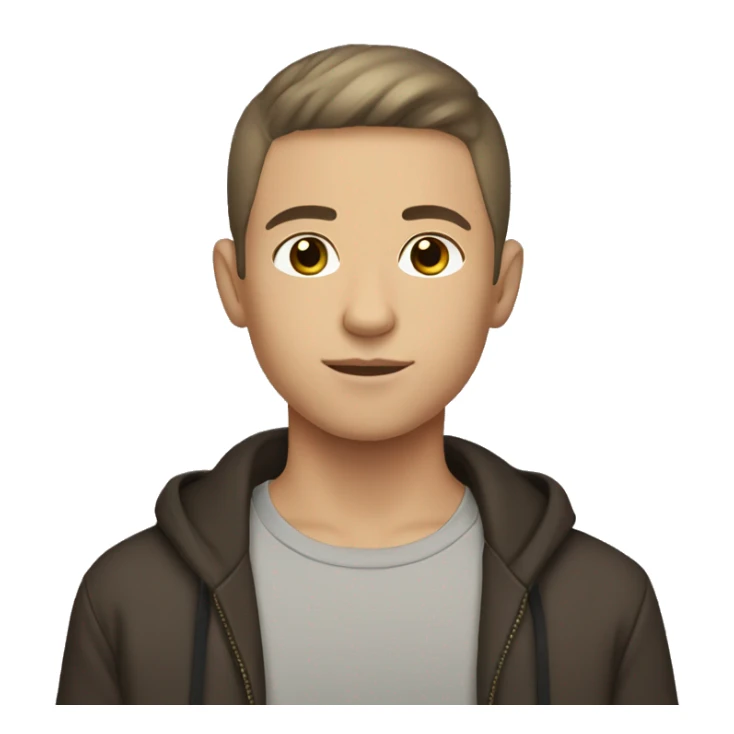 shaved brunette haired boy  sticker