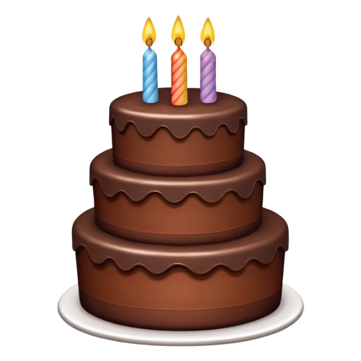 a big three-tiered chocolate birthday cake without candles sticker