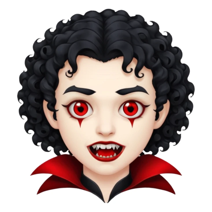 curly hair a picture of me as a vampire sticker