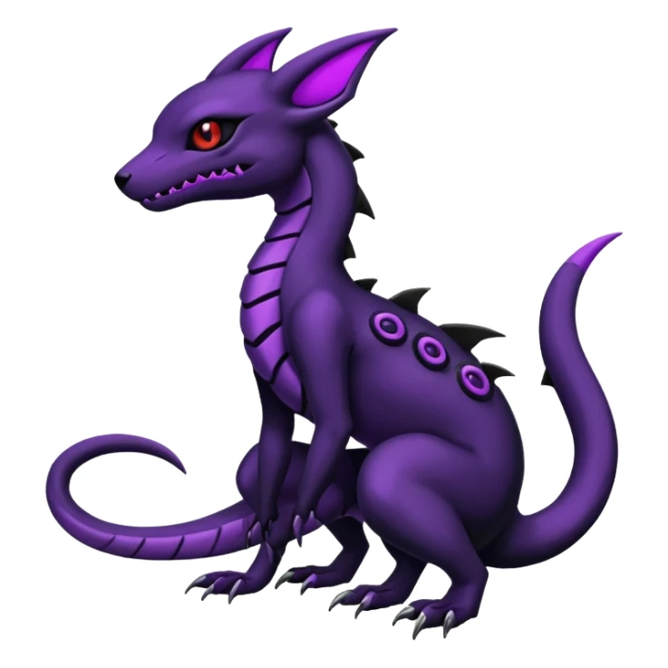 Evil Gothic Salandit-Umbreon-Fakémon-hybrid-creature (full body)  sticker