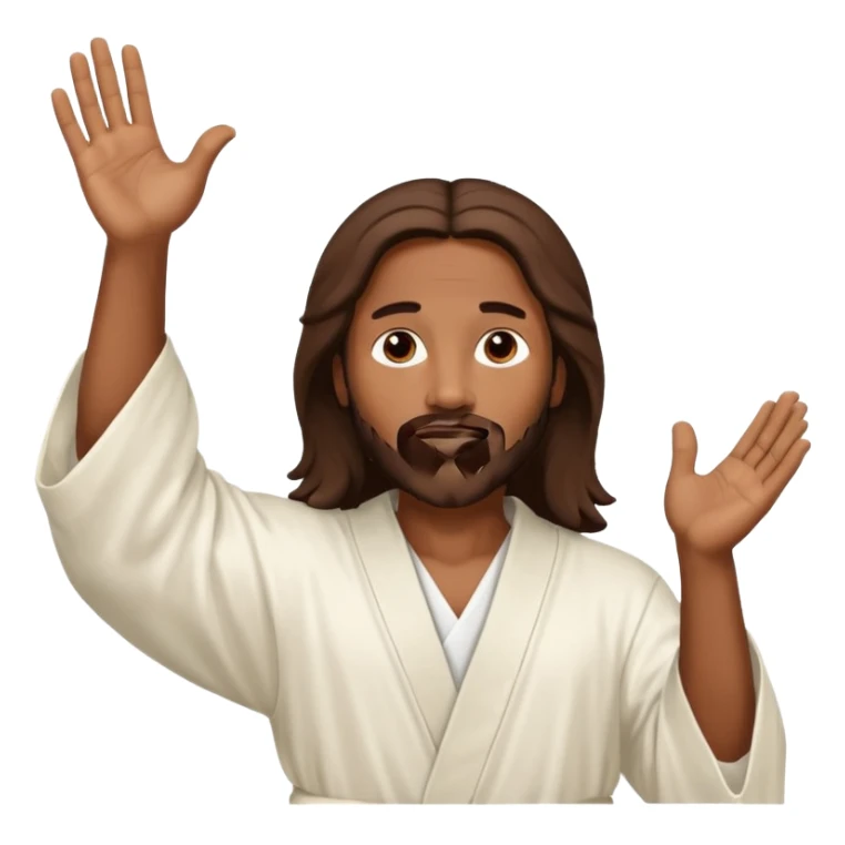 African American Jesus Christ with hands in the air sticker