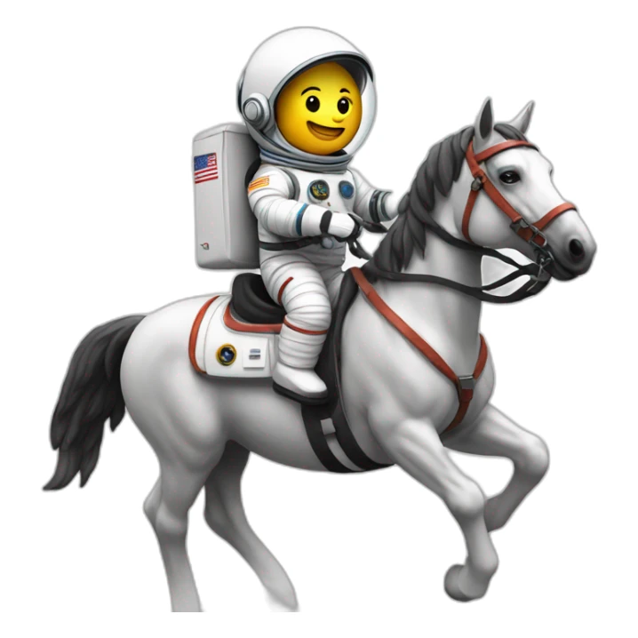 Astronaut riding on back of horse sticker