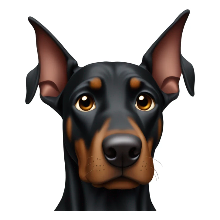 Black Doberman one ear cropped up one ear floppy not cropped sticker