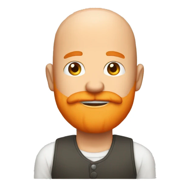 The bald man with the orange beard raised his handin the air  sticker