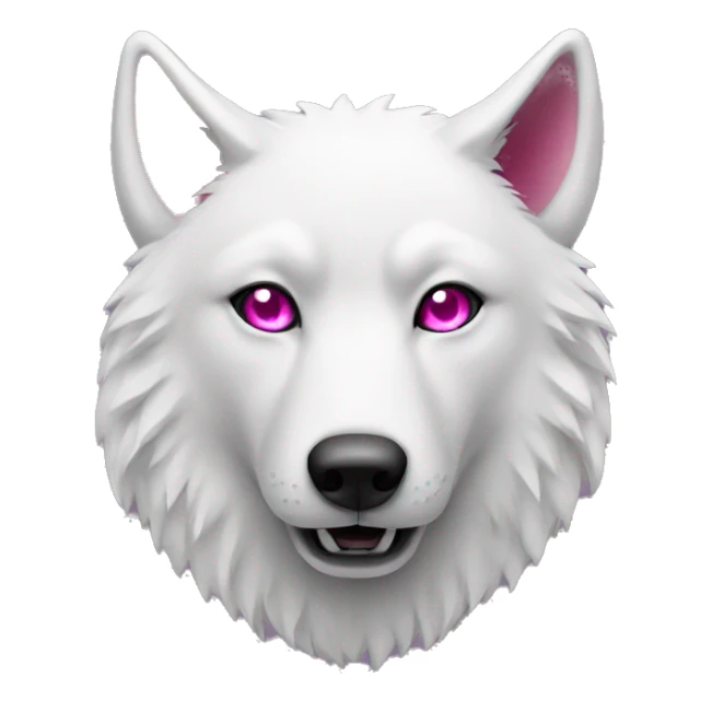 white wolf with dark pink eyes and have money sticker