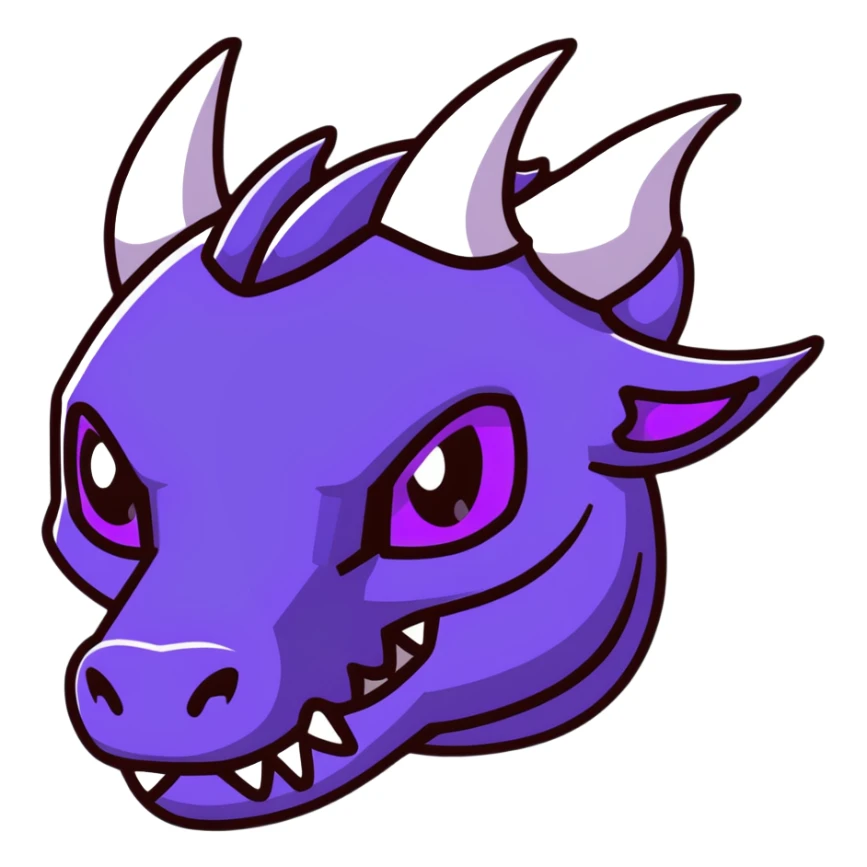 Minecraft black dragon head with purple eyes sticker